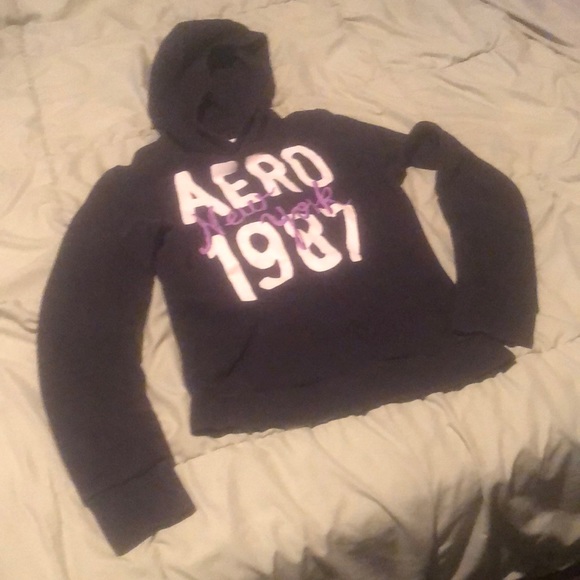 Dark blue Aero 1987 New York hoodie pull over sp - Picture 1 of 10
